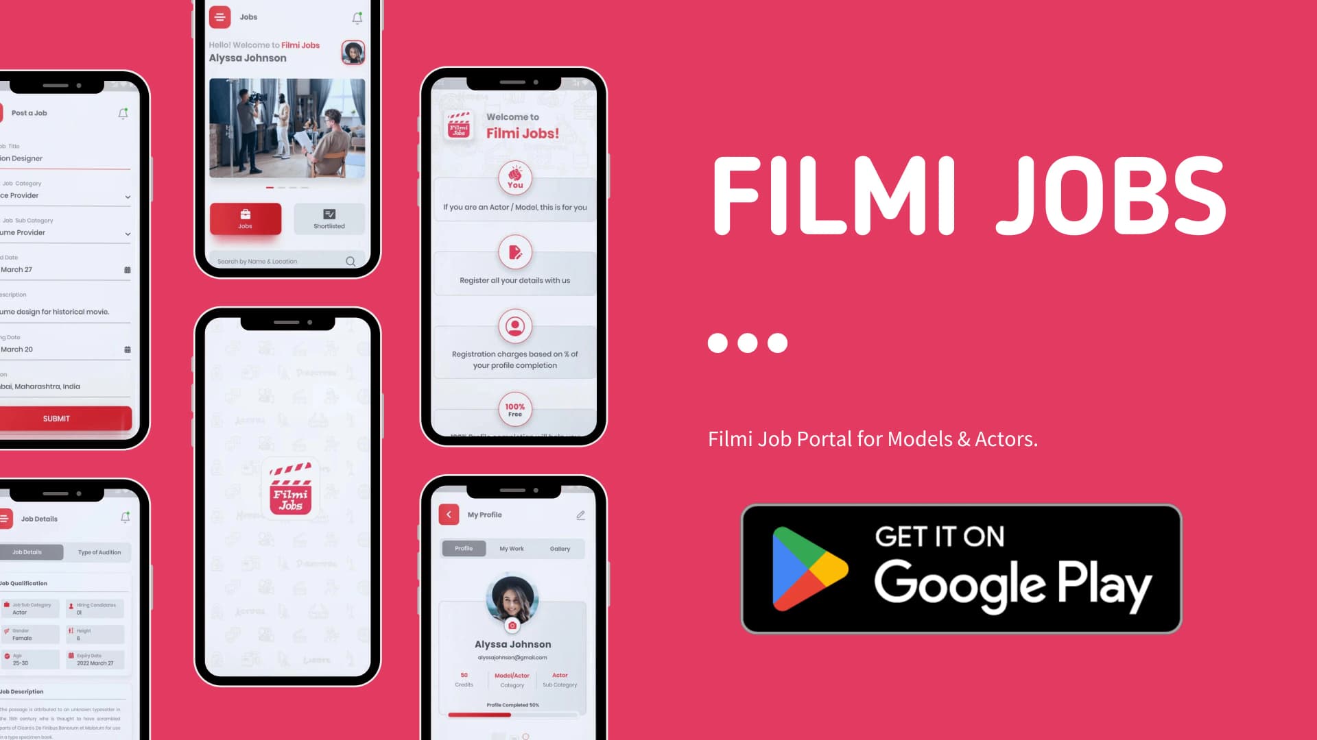 Filmi Jobs Media Talent & Casting Platform - Papaya Coders Portfolio Showcase