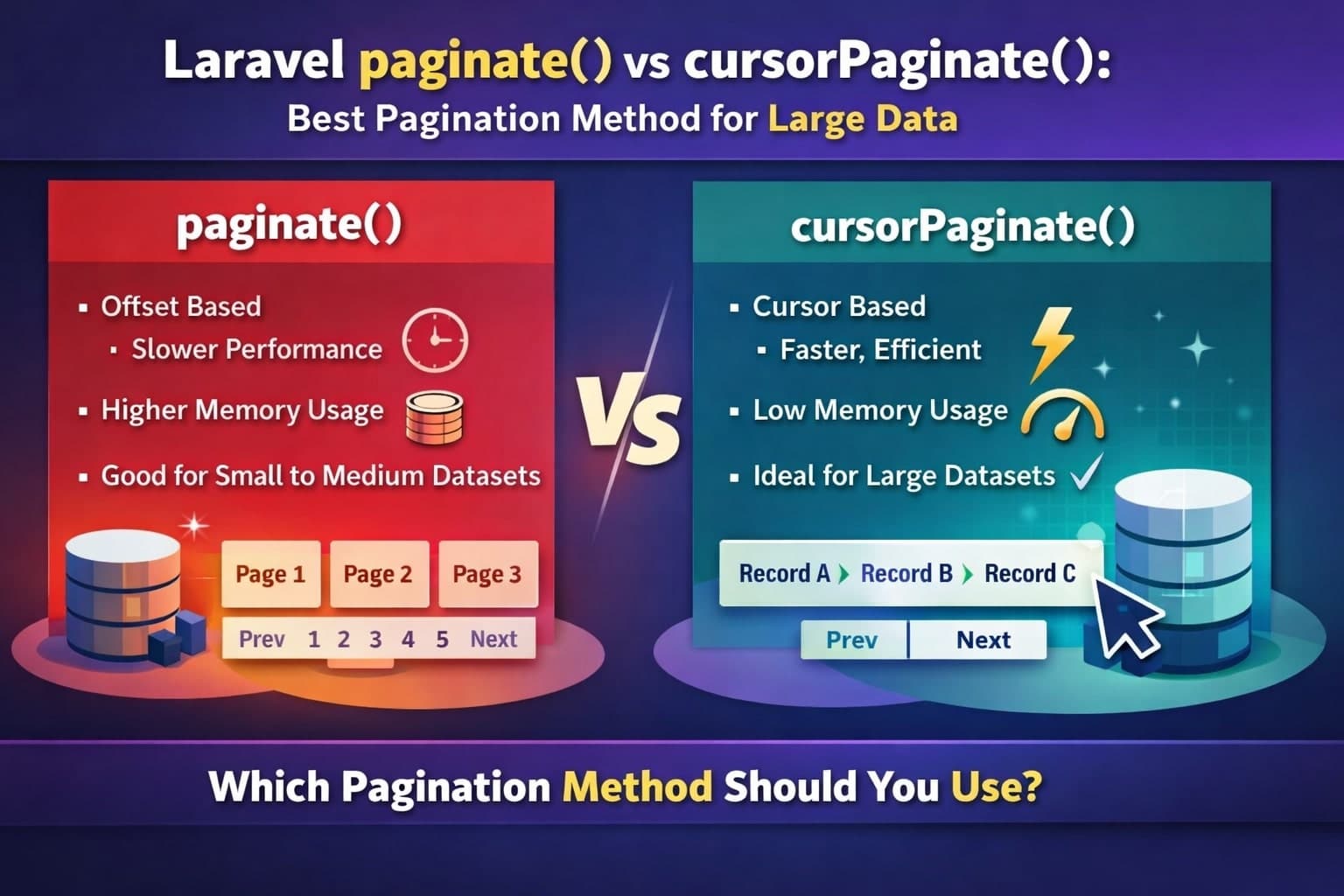 Laravel paginate() vs cursorPaginate(): Which One Should You Use?